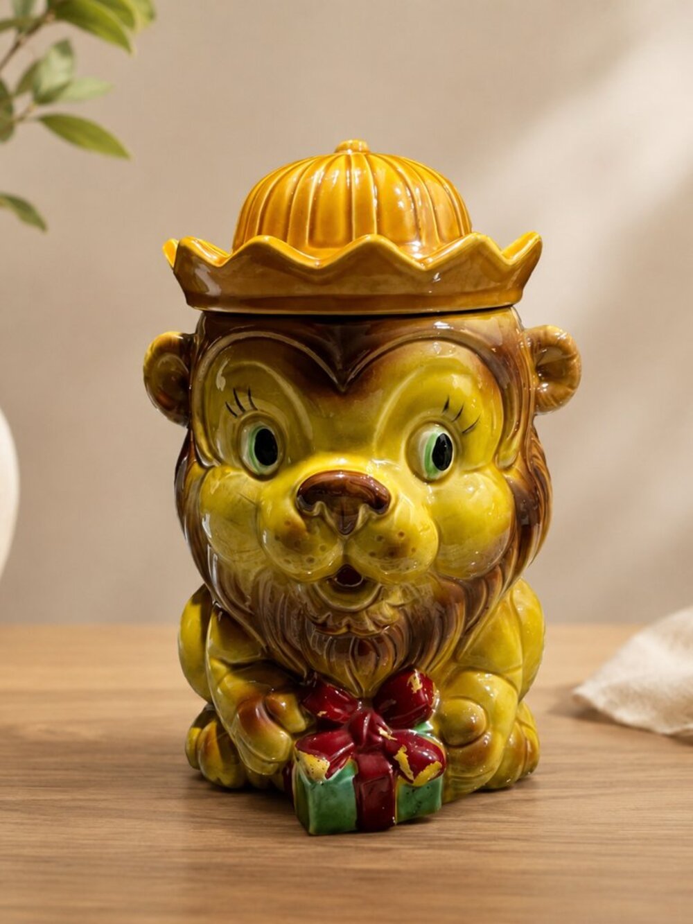 Vintage Ceramic 1960's Lion "Only Fools and Horses" Cookie Jar made in Japan